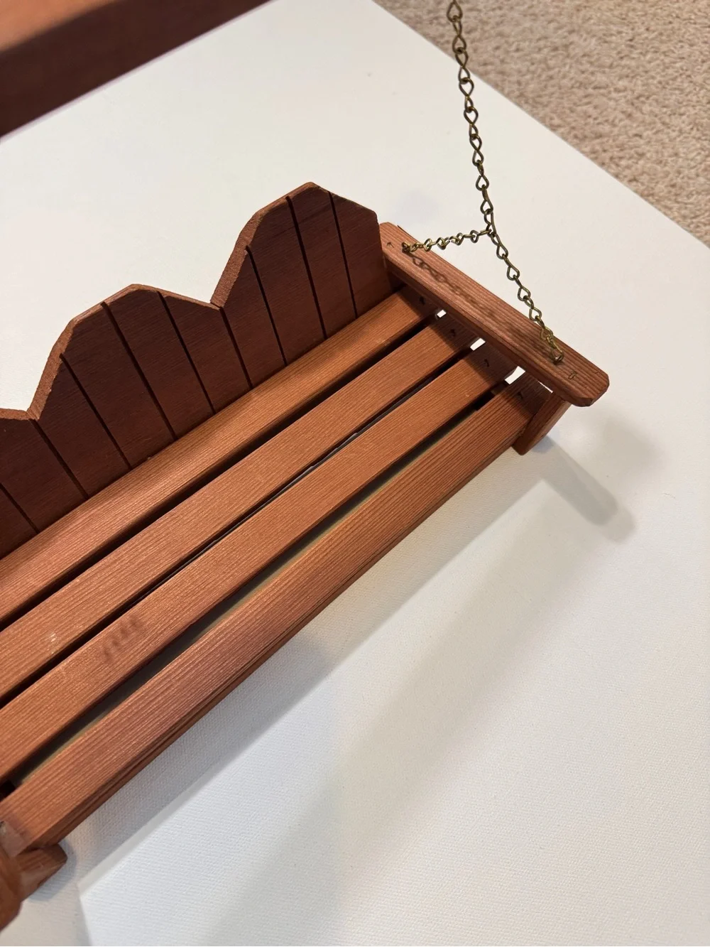 Handcrafted Vintage Wooden Doll Hanging Swing 11.5
